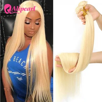 AliPearl 613 блондинка човешка коса пакети 3 пакети сделка бразилски коса тъкат човешка коса пакети за черни жени двойно силен вътък Изображение