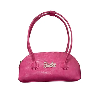 Barbie Messenger чанта Y2k Spice Girl Rose Pink Full Diamond Alphabet Punk Millennial Subculture Messenger Чанта за подмишници Изображение