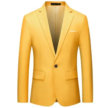 2023 Мода Нов мъжки небрежен бизнес костюм / Мъжки един единичен закопчан рокля Blazer яке палто / 10 цвят M-6XL Изображение