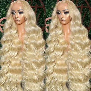 Luvkiss 250 плътност 613 HD 13x6 тяло вълна дантела предна перука за коса 24 26 инча 13x4 блондинка цвят Preplucked човешка коса перуки Изображение