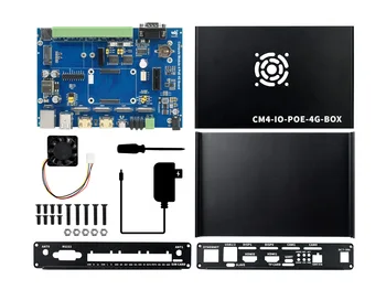 Waveshare endüstriyel IoT Mini bilgisayarda ahududu Pi hesaplama modülü 4 (dahil değildir),PoE,5G/4G,Metal kasa, soğutma fanı Изображение
