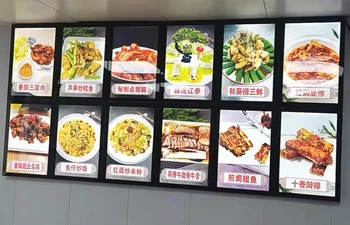 12PCSX A3 Ресторант / Магазин за бързо хранене Магнитна отворена алуминиева рамка Slimline LED меню табла Светлинни кутии Изображение