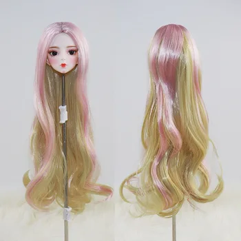 Adollya 25cm коса за кукли аксесоари лилаво розово къдрава кукла косми перуки играчки за момичета коса подходящ BJD 1/3 DIY плитка Tress Изображение