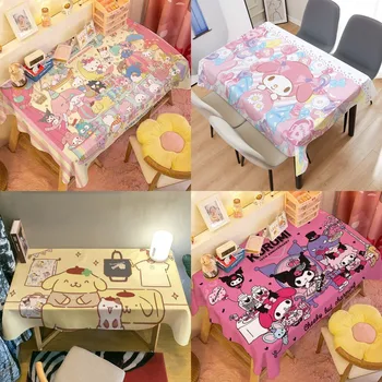 Sanrio Hello Kitty Покривка за маса Kuromi Melody Cartoon Покривка Прахоустойчива покривна кърпа Миеща се сладка Момиче Спалня Бюро Домашен декор Изображение