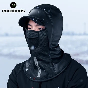 Официален Rockbros Зимна термична маска за ски руно Сноуборд качулка Шалове за покриване на цялото лице Балаклава Ветроупорни шапки Изображение