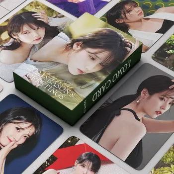55PCS Kpop IU LOMO картички Поздрави за сезон 2024 Пощенска картичка Снимка снимка Корейска модна група Сладко момиче Пощенска картичка Фенове Подаръци Изображение