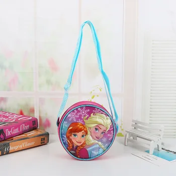 Disney Princess Frozen пелена чанта Детска чанта монета карикатура Елза чанта рамо момиче момче пакет подарък чанта Messenger кръгла чанта Изображение