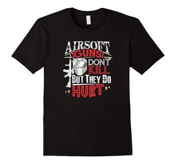 Еърсофт оръжията не убиват, но нараняват мъжката тениска Airsofting Изображение