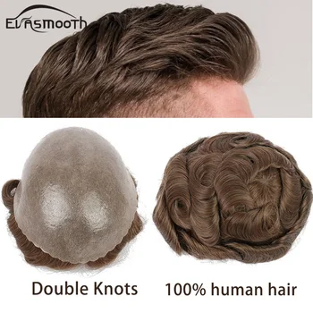 0.12mm естествена човешка коса протеза 130% плътност коса мъже перука Pu силиконови мъже тупе подмяна система коса парче перука за мъже Изображение