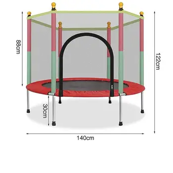  Висококачествен батут за упражнения за деца Батут със защитна мрежа Оборудвана закрита спортна развлекателна поддръжка 100 KG Изображение