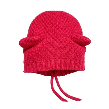 Creative Winter Warm Hat Beanie Headwear Soft Handmade Knit Caps New Year Red Hat for Girls Adults Fishing Outdoor Backpacking Изображение