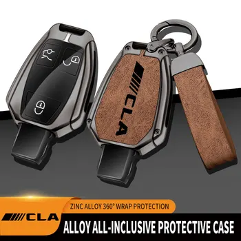 Кутия за ключове за кола от цинкова сплав, подходяща за Mercedes-Benz CLA200 CLA260 CLA220 дистанционно управление, защитен калъф за ключ за кола Изображение