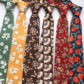 Sitonjwly 7cm вратовръзка за мъжко официално облекло флорални печатни вратовръзки Джентълмени младоженец сватбено тържество Gravatas тънък вратовръзка Изображение