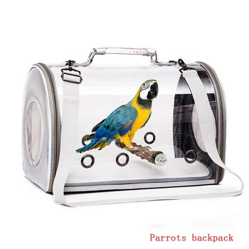 Parrot излет чанта птица клетка кола домашен любимец чанта прозрачен порест дишаща преносим пратеник птица чанта Изображение