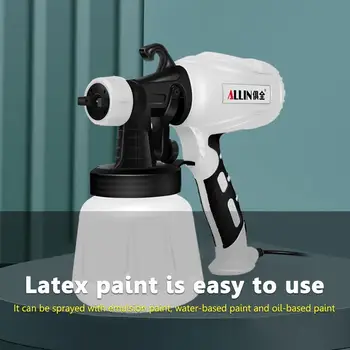 Електрически пистолет за боядисване на боя с 2 дюзи Домакинска машина за пръскане на стенни бои Изображение