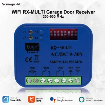 Tuya Wifi Smart Switch RX MUTI Универсален приемник за гаражни врати 2CH Контролер Дистанционно управление Превключвател 12V 24V Gate Door Opener Изображение