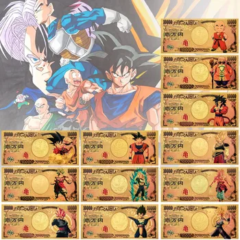 Dragon Ball Z манга аниме Goku Vegeta фигура колекция злато възпоменателна банкнота периферни играчки Най-добрите подаръци Изображение