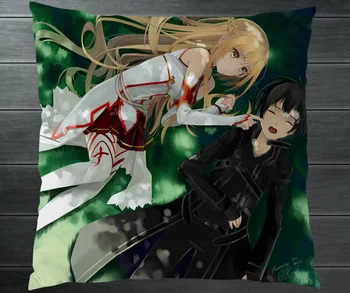 Аниме роман SAO меч изкуство онлайн Кирито Yuuki Asuna две странични калъфка прегръдка възглавница възглавница случай покритие манга косплей подарък P15 Изображение