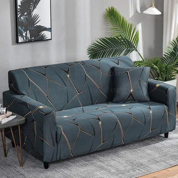 Еластичен диван Cover Slipcover 1/2/3/4 Седалка за хол L-образен ъгъл секционен диван диван фотьойл капак протектор Изображение