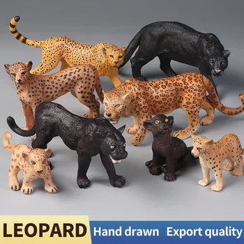 Симулация Диви животни играчка африкански гепард комплект модел действие фигури колекция PVC декорация деца Коледа подарък Изображение