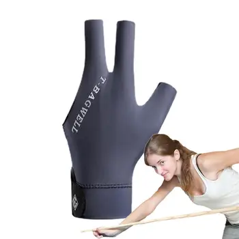 Три пръста билярдни ръкавици билярд басейн ръкавици абсорбират пот дишаща и противоплъзгащи ръкавици снукър лява ръка защита Изображение