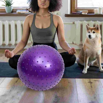 Масажна топка Трън Йога тренировка Раждане за бременност Упражнение топки Лилаво дете Изображение