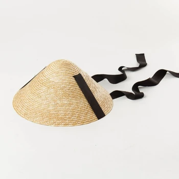 Детска шапка за тъкане на слама Лека конусовидна шапка за летен къмпинг Travel M6CD Изображение