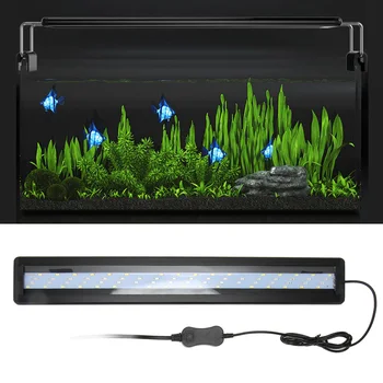 LED цвят промяна аквариум лампа пълен спектър ултра тънък разсейване на топлината пръски доказателство риба резервоар светлина с разтегателни скоби Изображение