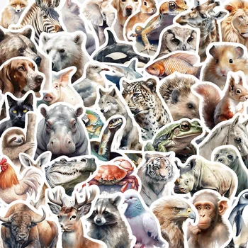 10/50PCS Карикатура зоопарк диви животни стикери Kawaii куче прасе DIY детски играчки телефон скейтборд лаптоп стикери графити стикер Изображение