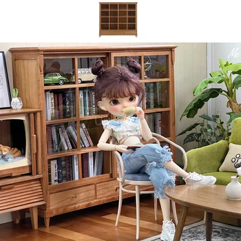 1/6 мащаб миниатюрни куклени къщи библиотека мини кабинет мебели за Blyth Барби кукла къща Studing стая аксесоари играчка Изображение