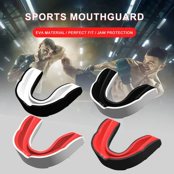 4Pcs бокс дъвка щит уста защита бойни спортове устата охрана спортни уста предпазител за футбол борба хокей лакрос бокс Изображение