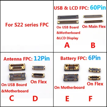 10PCS оригинален за Samsung S22 Ultra Plus 5G S22U S908 S906 S901 B U батерия LCD дисплей USB зареждане WiFi антена FPC конектор Изображение